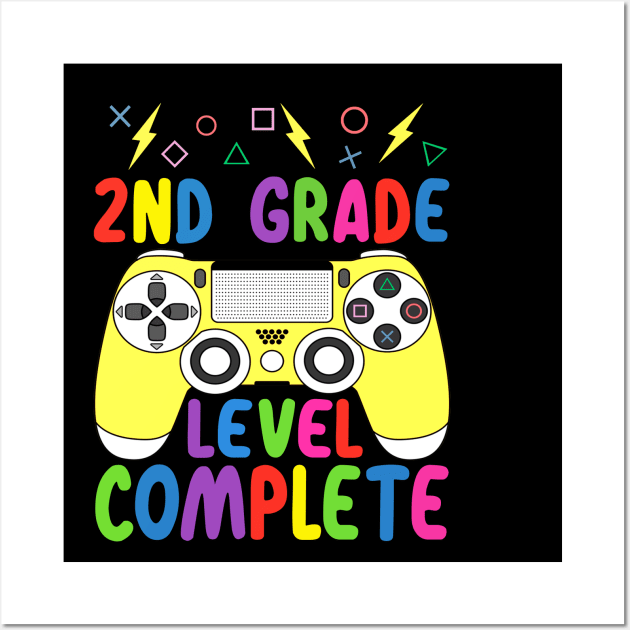 2nd Grade Level Complete Funny Gamer Shirt Last Day of School 2020 Graduation Wall Art by FONSbually